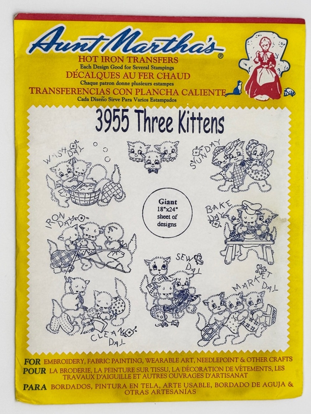 Lot of 16 Aunt Martha's Hot Iron Transfers Vintage Embroidery Kitten Puppy